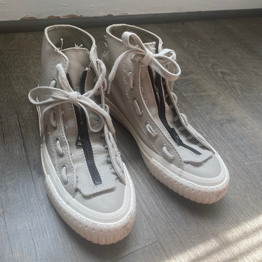 Yohji Yamamoto ‘Regulation’ grey canvas front zip sneakers Size Euro 39